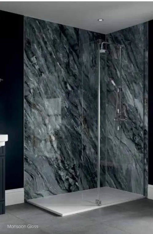 Shower wall panel Monsoon Gloss Gloss SPC wall panel 950x2400x6mm ( pack of 2 )