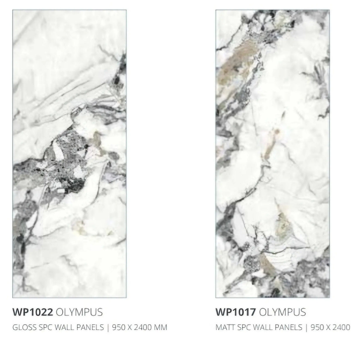 Shower wall panel Olympus Matt SPC wall panel 950x2400x6mm ( pack of 2 ) Vero