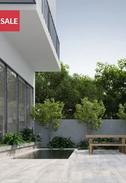 Silver wood Grey 300x1200x20mm Outdoor Porcelain Tiles from £39.99 sq.m Bien