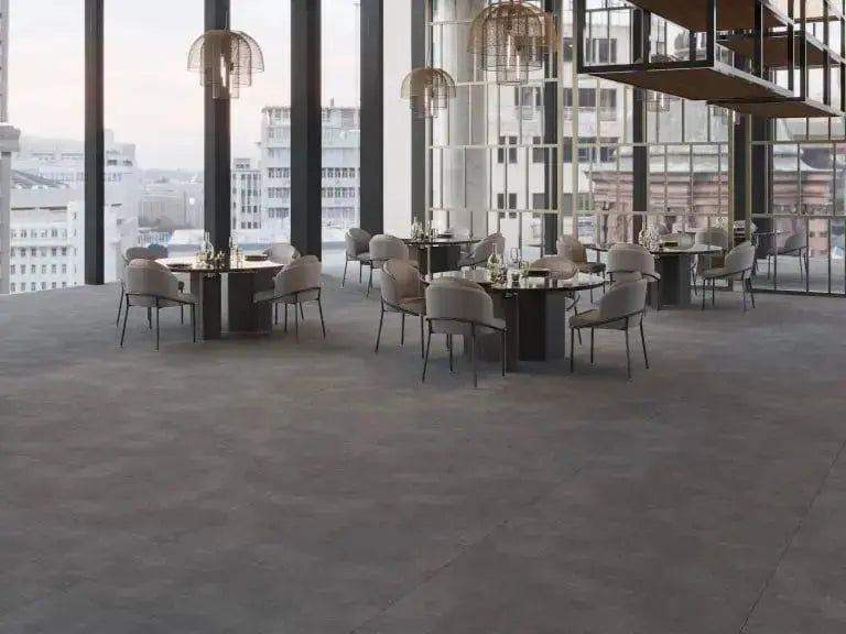 Siman Anthracite 60 x 120 cm Concrete effect Outdoor Porcelain Tile from £38.99 sq.m Vivido tiles Harrogate 