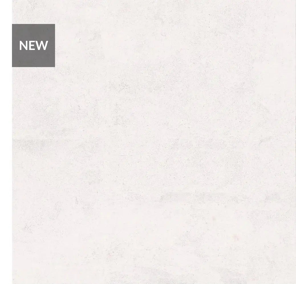 Siman white 100x100 cm concrete effect porcelain tiles £39.99 per sq.m Bien