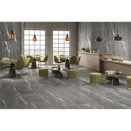 Slate Gliss SMOKEY 60x120 cm Matt Porcelain Wall and floor Tile from £22.99 sq.m Vivido Tiles Uk 