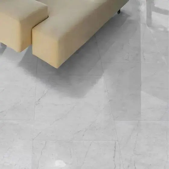 Spanish Carrara Gioia Polished Porcelain Tiles 120x120 cm £83.99 sq.m vivido-tiles-harrogate