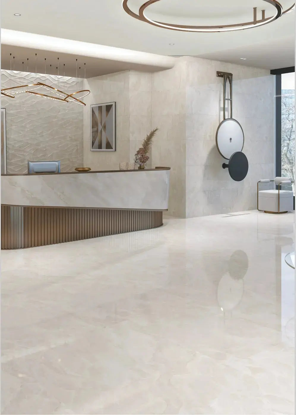 Spanish Collection Famous Onyx ivory 60x120 cm Matt Porcelain Tiles from £29.99 sq.m - Vivido Tiles uk 