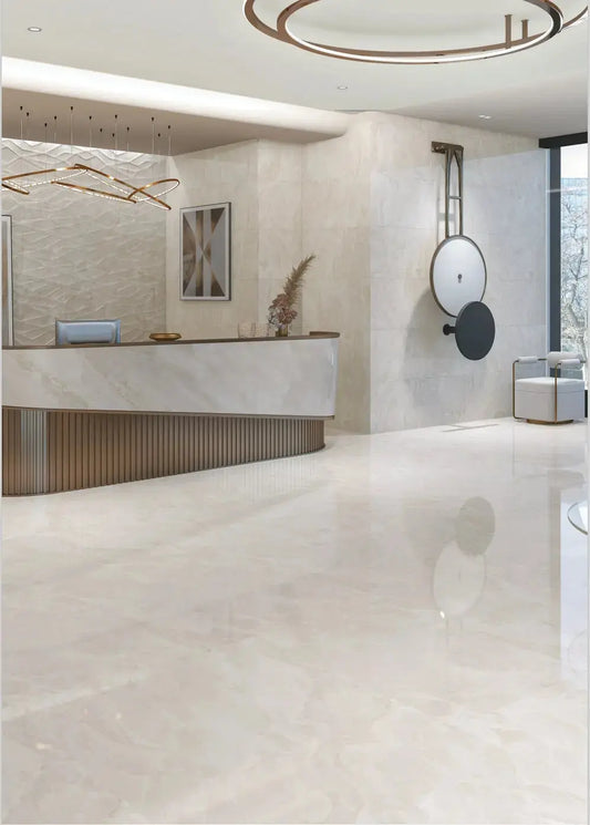 Spanish Collection Famous Onyx ivory 60x120 cm Matt Porcelain Tiles from £29.99 sq.m - Vivido Tiles uk 