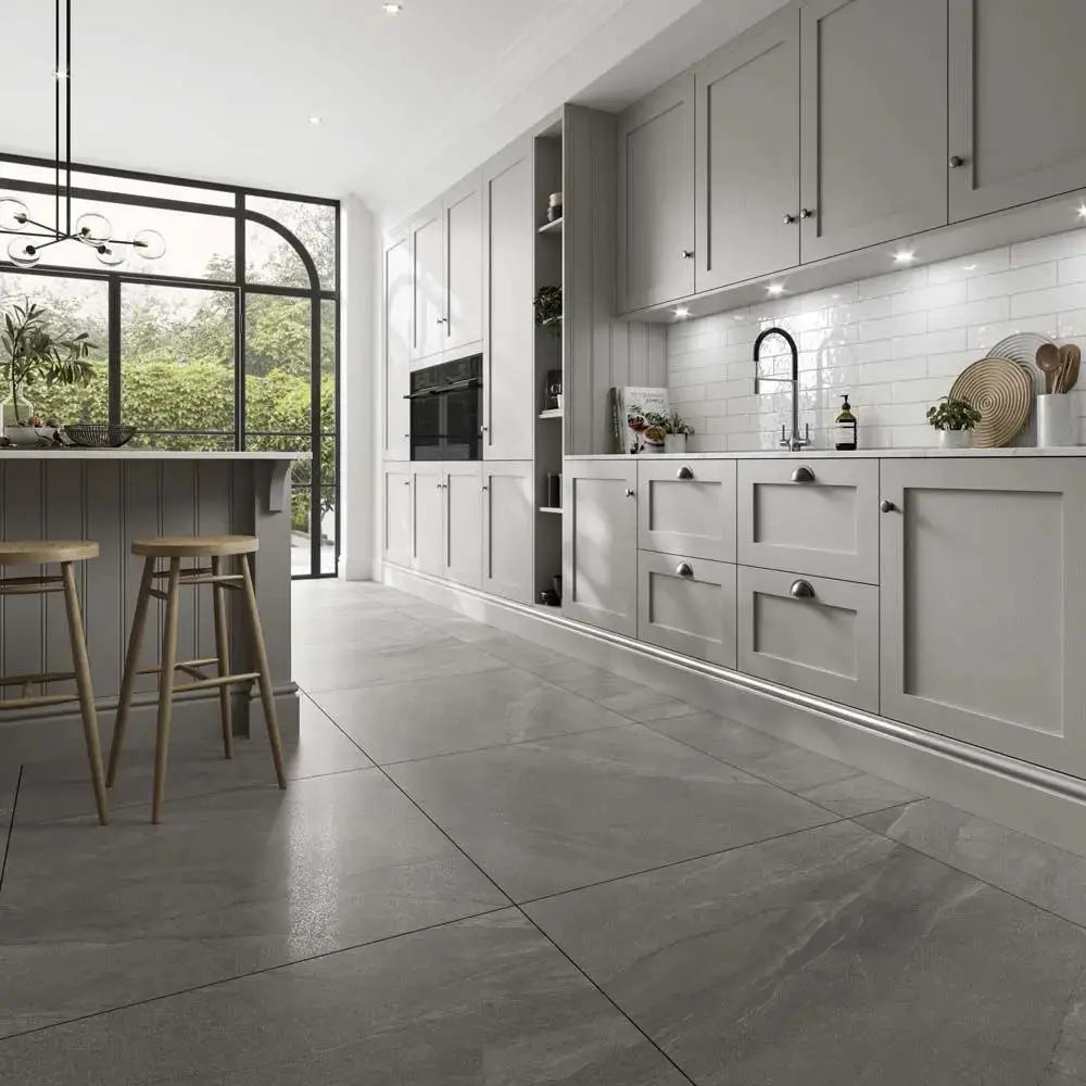 Spanish Frontera Graphite Semi-Polished Glazed Porcelain 900x900mm £62.99 sq.m vivido-tiles-harrogate