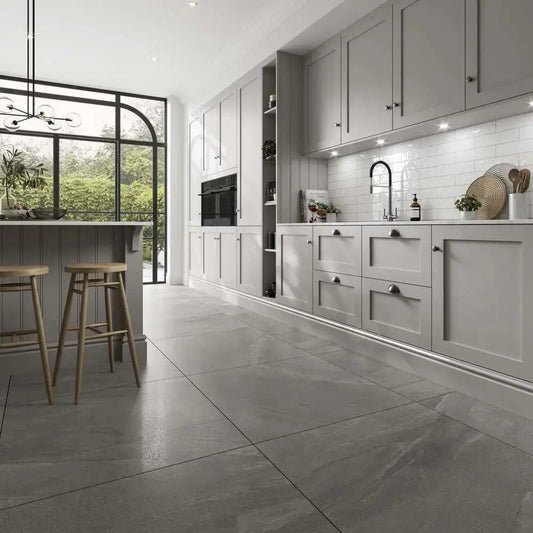 Spanish Frontera Graphite Semi-Polished Glazed Porcelain 900x900mm £62.99 sq.m vivido-tiles-harrogate