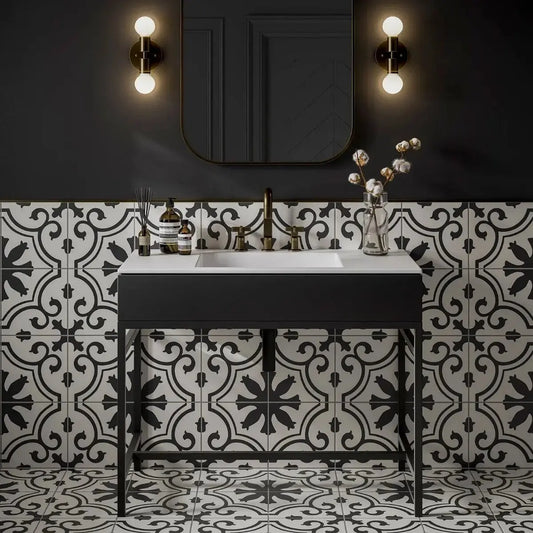 Spanish Gaya Patterned Tiles Glazed Ceramic Wall & Floor 250x250mm £54.99 sq.m vivido-tiles-harrogate