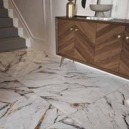 Spanish Hestia Viola Marble 60x60 cm polished Porcelain Tiles