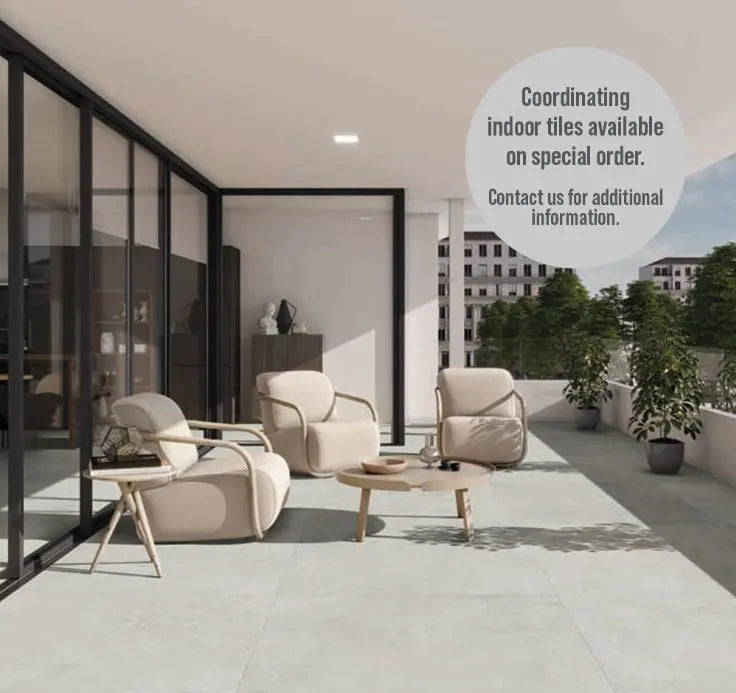 Spanish Outdoor Porcelain Tile Grey mix slate 1000x1000x20 mm Vero