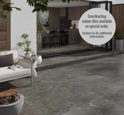 Spanish Outdoor Porcelain Tile Mocha mix slate 1000x1000 x20 mm Vero