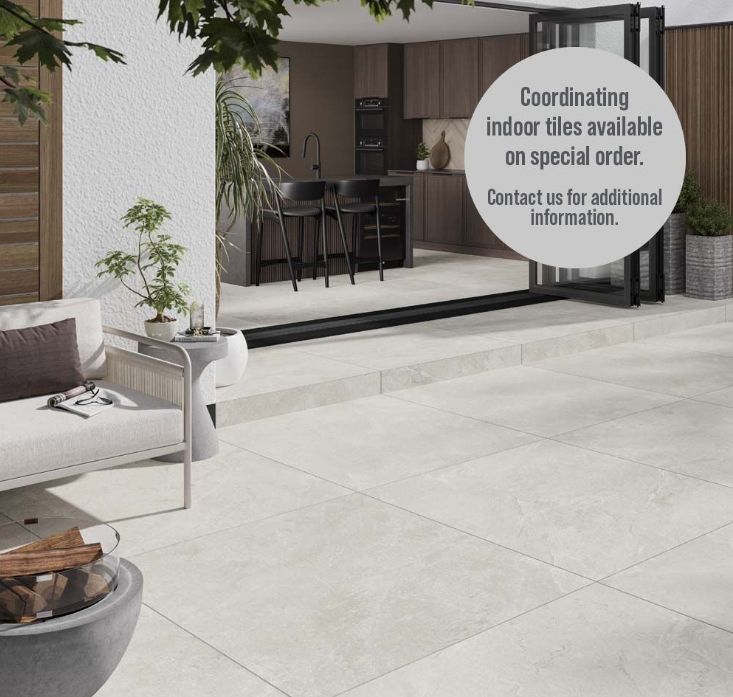 Spanish Porcelain Tile white mix slate matt 100x100 cm Slate effect Vero