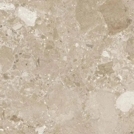 Ama Beige Terrazzo Porcelain 90X90 cm matt Tile. from £44.99 vivido-tiles-uk