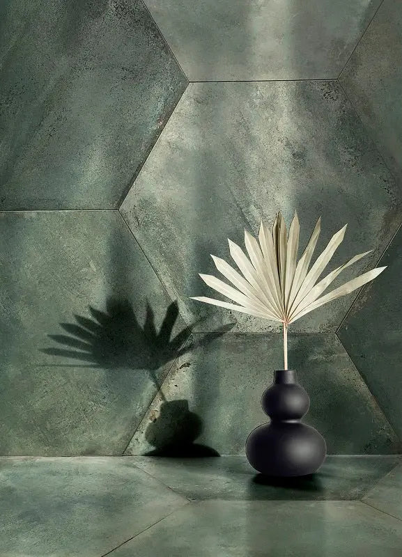 Spanish San Francisco Hex  Aquamarine matt Porcelain Tiles 52x60 cm