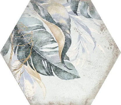 Spanish San Francisco Hex White Decor matt Porcelain Tiles 52x60 cm