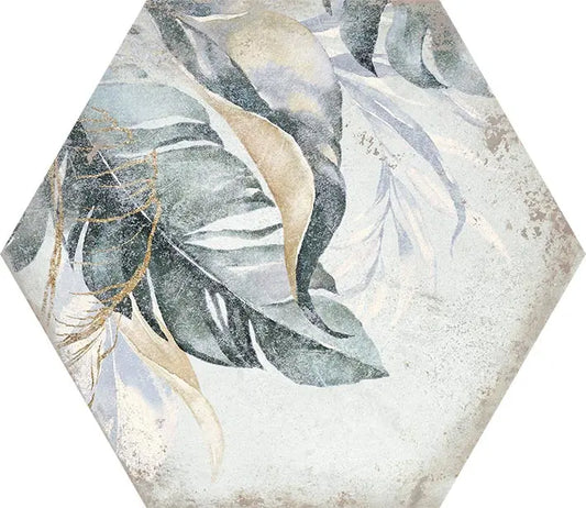 Spanish San Francisco Hex White Decor matt Porcelain Tiles 52x60 cm