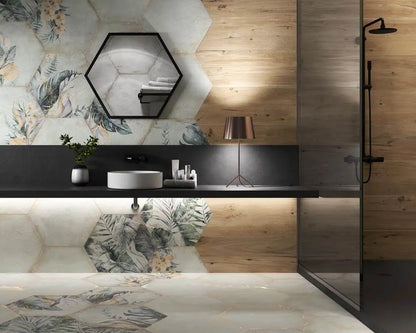 Spanish San Francisco Hex White matt Porcelain Tiles 52x60 cm