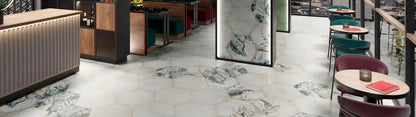 Spanish San Francisco Hex White matt Porcelain Tiles 52x60 cm