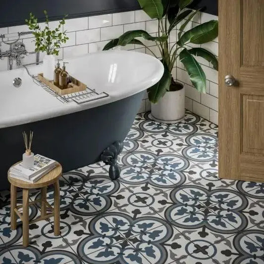 Spanish Sololla Patterned Tiles Glazed Ceramic Wall & Floor 250x250mm £54.99 sq.m vivido-tiles-harrogate