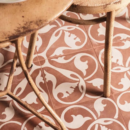 Spanish Zayda Mocha Matt Vitrified Ceramic patterned tiles 450x450mm £49.99 Vero