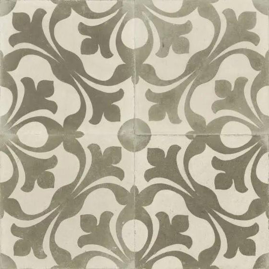 Spanish Zayda Sage Matt Vitrified Ceramic patterned tiles 450x450mm £49.99 Vero