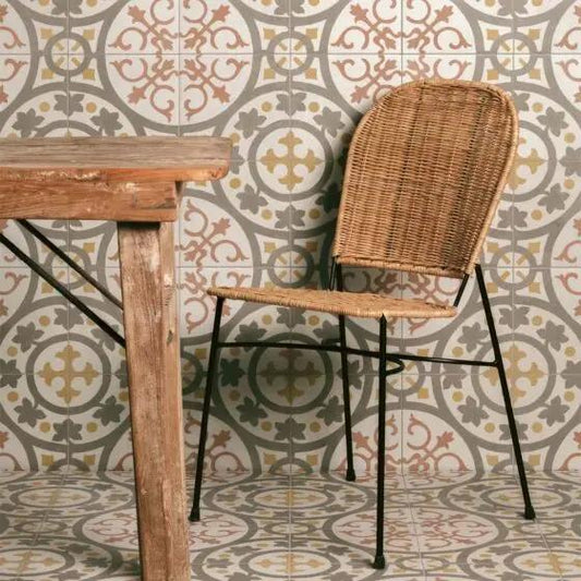 Spanish Zayda Yellow Matt Vitrified Ceramic patterned tiles 450x450mm £49.99 Vero