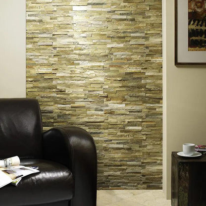 Splitface Oyster Natural stone cladding 10x36 cm feature wall tiles from £75.00 sq.m Vero