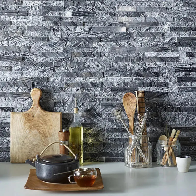 Splitface Zeus matt Natural stone 10x36 cm feature wall tiles from £92.30 sq.m vivido-tiles-uk