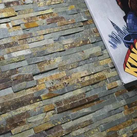 Splitface multi colour matt Natural stone 10x36 cm feature wall tiles from £58.00 sq.m Vivido-tiles-harrogate