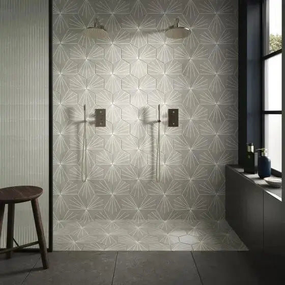 Sunburst Gredy Matt Glazed Porcelain W&F 232x267mm £49.99 sq.m Vivido-tiles-harrogate