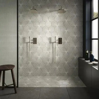 Sunburst Gredy Matt Glazed Porcelain W&F 232x267mm £49.99 sq.m Vivido-tiles-harrogate