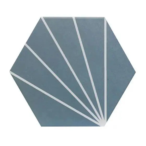 Sunburst Sea Blue Matt Glazed Porcelain W&F 232x267mm £49.99 sq.m Vivido-tiles-harrogate