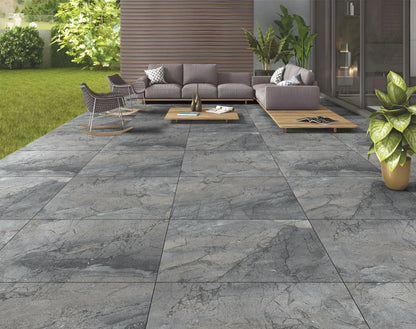 Toscana Anthracite 60x90x2 cm Outdoor Porcelain Tiles Vivido Tiles Uk 