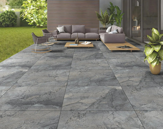 Toscana Anthracite 60x90x2 cm Outdoor Porcelain Tiles Vivido Tiles Uk 