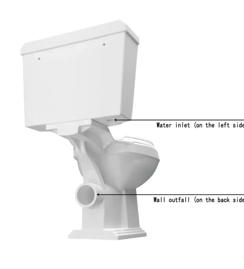 Traditional Victoria Style Ceramic Close Coupled Toilet White Dual Flush Bathroom WC - Vivido Tiles