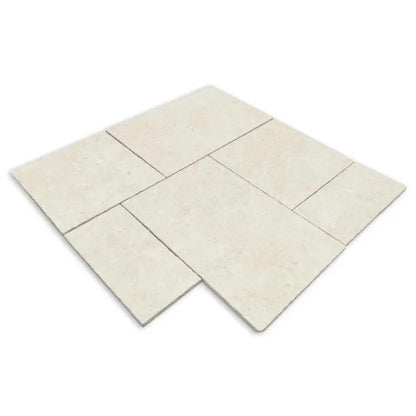 Travertine Beige Mix-Size Outdoor Tumbled Porcelain Patio Pack £37 sq.m TS