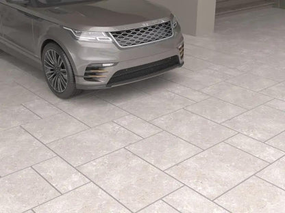 Travertine Silver Mix-Size Outdoor Porcelain tiles Tumbled Patio Pack £37 sq.m # TS