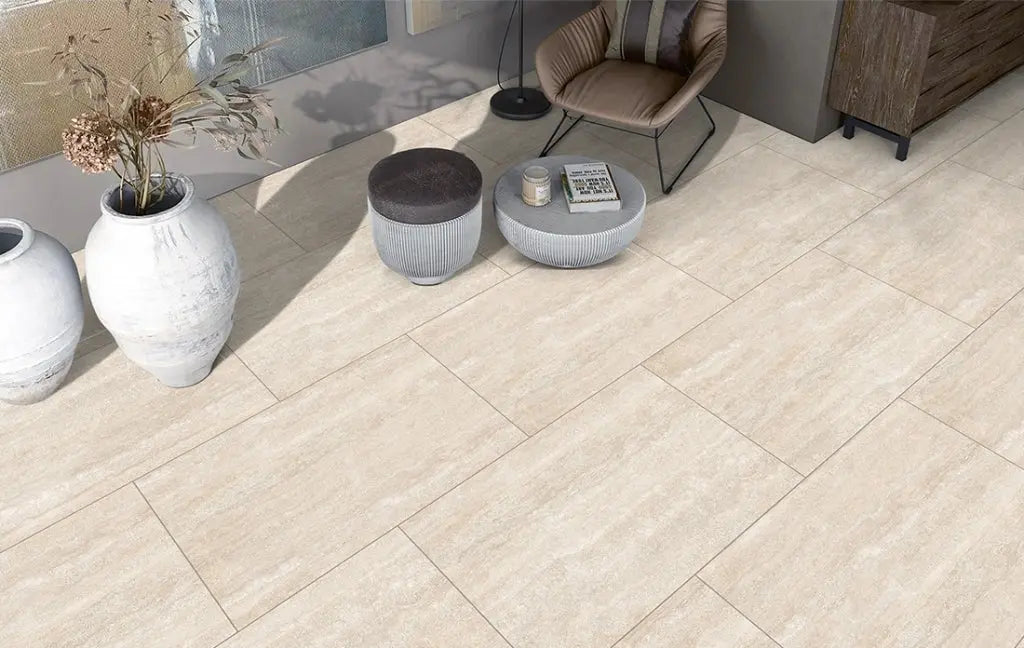 Travertine veincut ivory600x900x20mm Outdoor Porcelain Tiles Paving £34.00 sq.m Ds