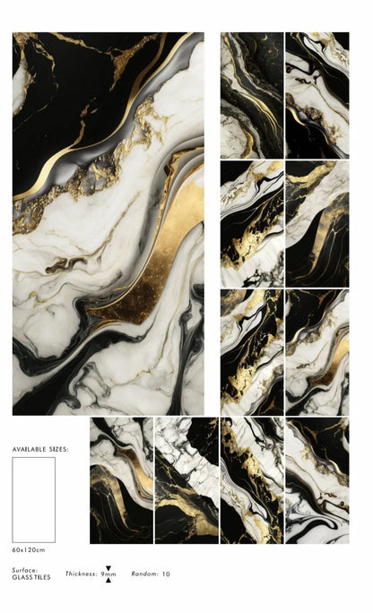 Volcano Gold 60x120 cm porcelain GLASS Tiles CANO