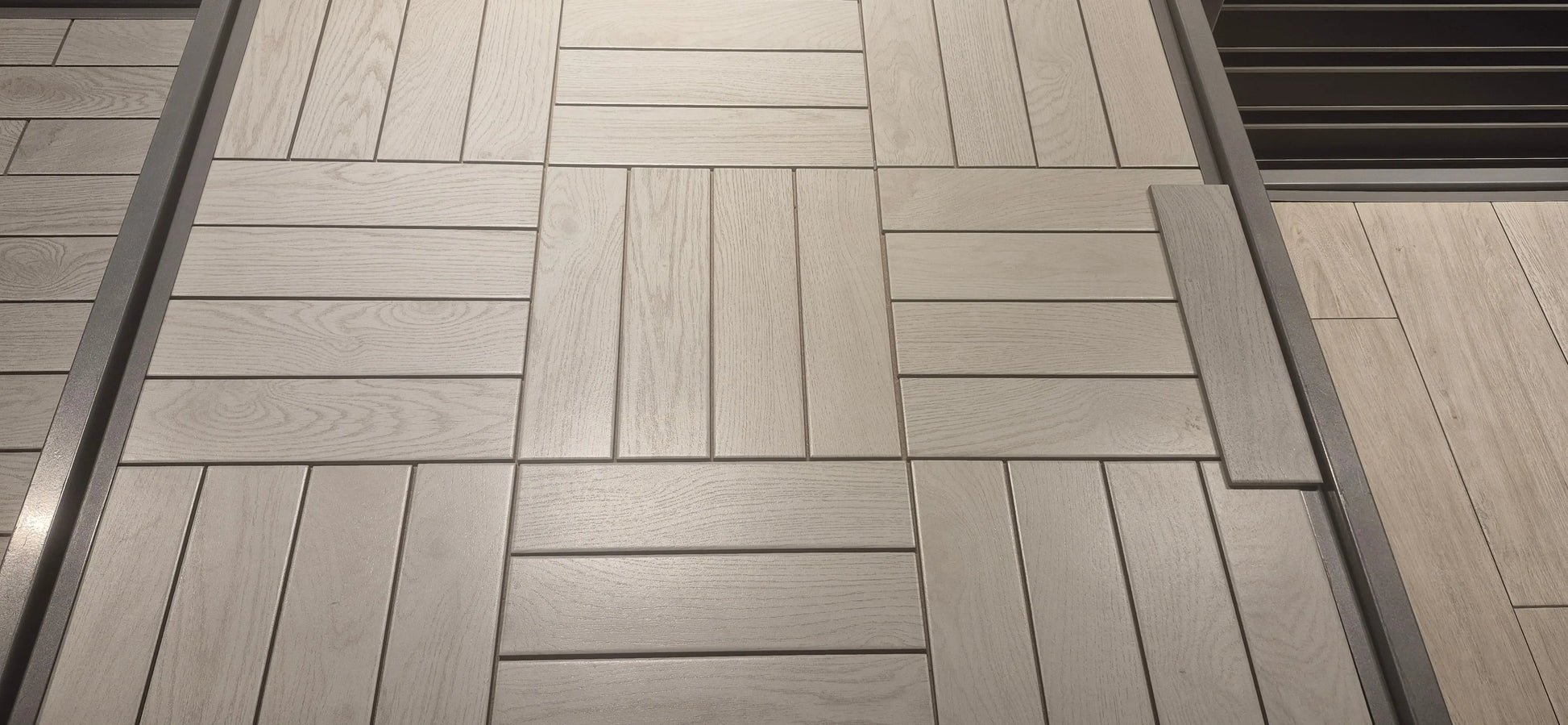 WOOD EFFECT herringbone porcelain tiles White 330x80 mm  from £26.99 s.q.m IMP
