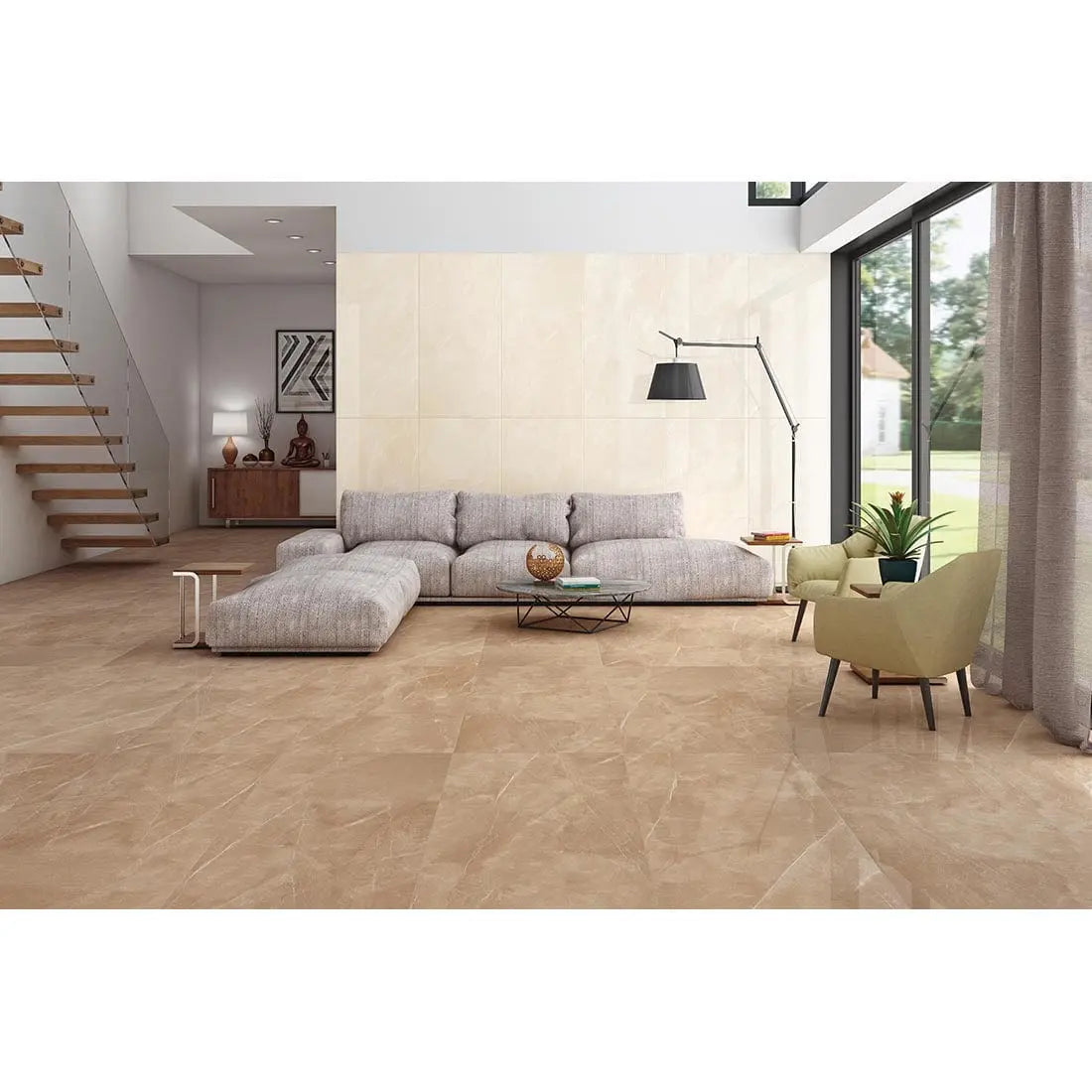 Ariana Cream 60x60 cm Polished Porcelain Tiles from £17.99 sq.m DS