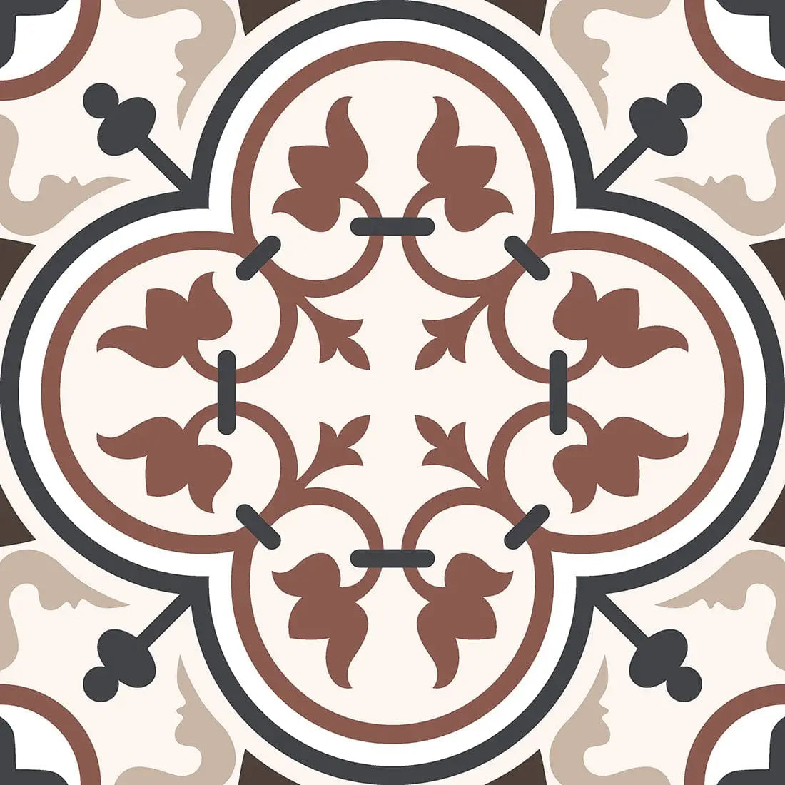 Classic Brown Pattern 20x20  Matt Ceramic wall and floor Tile from ONLY £19.99 sq.m DS