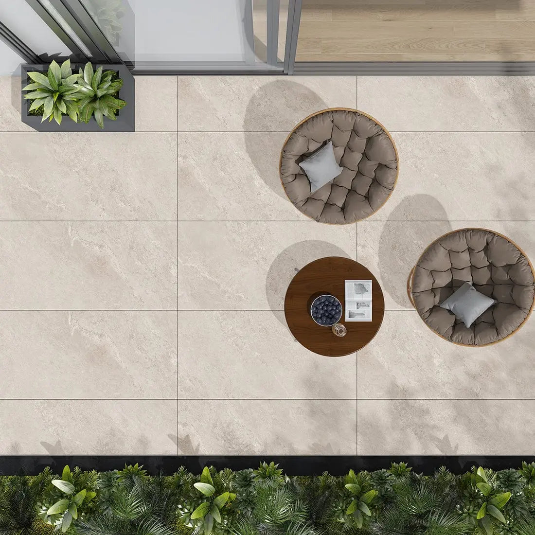 Anti Slip R11 J.Rock Beige 40x80x2 cm Outdoor Porcelain Tile from £29.99 DS