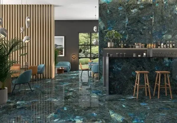 Blue Pearl 120x120 cm Large Polished Porcelain Tile. from £49.99 sq.m IMP