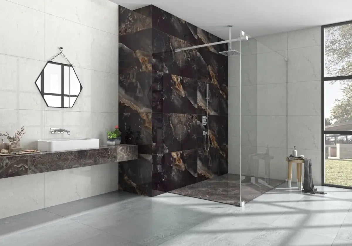 OP Black Onyx 60x120 cm High Polished Porcelain Tiles. from £26.99 sq.m imp